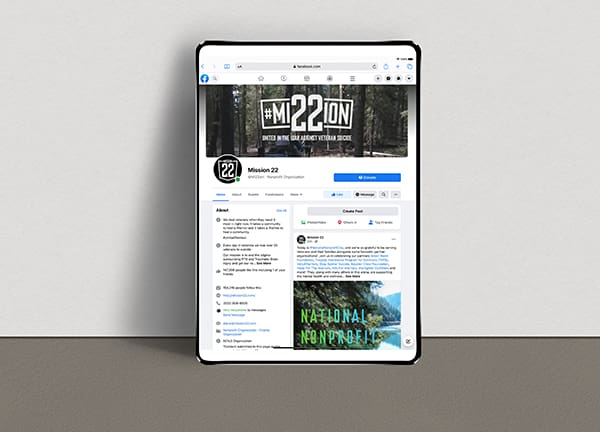 M22-ipad-fb-mockup ipad with mission 22 facebook open