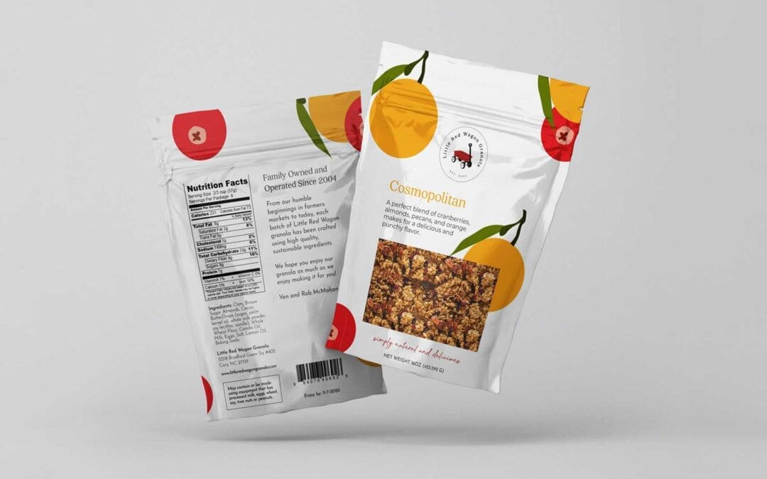product packaging design example with Little Red Wagon Granola