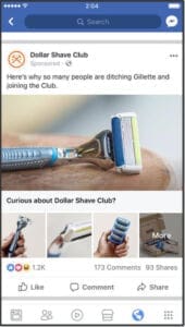 social ad example, Dollar Shave Club 