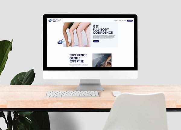 Blue Pearl Waxing website on desktop Blue Pearl Waxing website on desktop